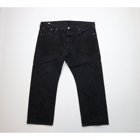 Vtg Y2K Levis 501xx Mens 44x29 Faded Button Fly Original Fit Denim Jeans Black